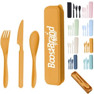 Eco-Friendly 3-Piece Portable Utensils with Case