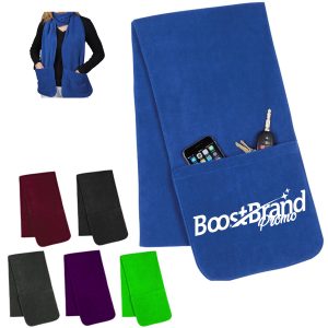 Outdoor Winter Accessory Fleece Pocket Scarf