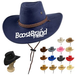 Suede Western Cowboy Hat with Chin Strap