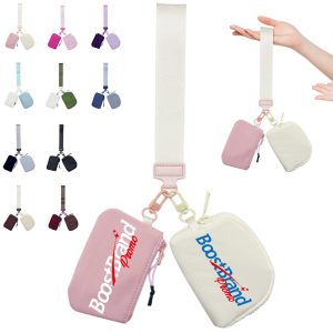 Mini Zip Dual Pouch Keychain Wallet