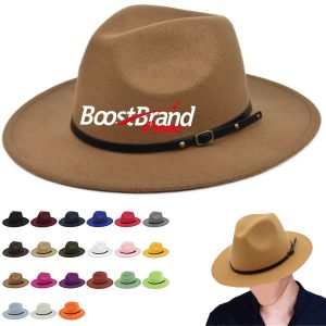 Vintage Wide Brim Wool Fedora Hat