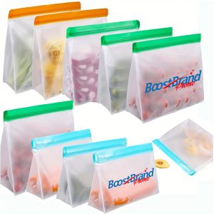 Reusable Stand-Up Food Storage Bags with Zipper