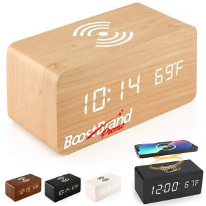 LED Digital Alarm Clock with Wireless Charging