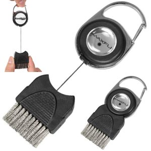 Retractable Golf Club Brush With Groove Cleaner Tool