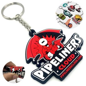 Custom Shape Soft PVC Keychain 2D Molded Key Tag