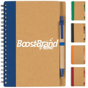 Eco-Friendly Spiral Notebook with Pen & Sticky Notes
