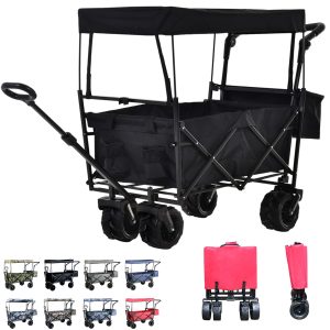 Collapsible Outdoor Wagon with Canopy for Travel