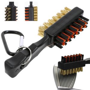 Dual-Sided Golf Club Brush with Carabiner Clip