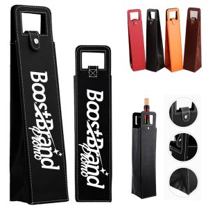 Luxury PU Leather Wine Bottle Gift Bag