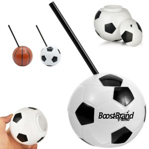15Oz. Soccer Ball Shaped Tumbler with Straw