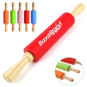 Kids Silicone Rolling Pin with Wood Handles