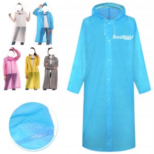 Lightweight Reusable Clear Rain Poncho