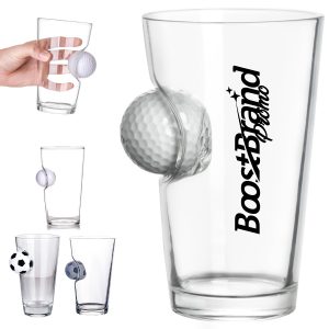 12Oz. Novelty Soccer Ball Themed Glass Tumbler