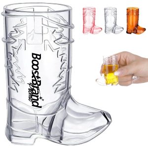 Mini Novelty Cowboy Boot Shaped Plastic Shot Glass