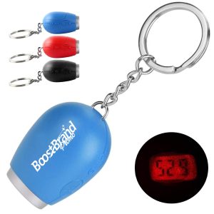 Portable LED Projection Clock Keychain with Time Display