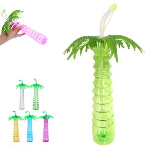 Palm Tree Novelty Tumbler with Straw for Tropical Drinks