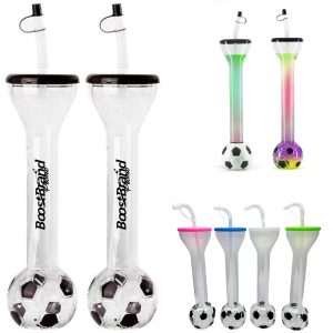 Football Base Tumbler with Straw for Sports