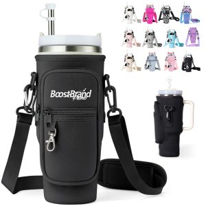 Insulated Tumbler Sleeve with Shoulder Strap