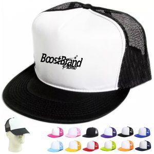 Customizable Flat Bill Mesh Back Trucker Hat