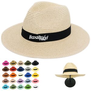 Straw Panama Style Fedora Hat