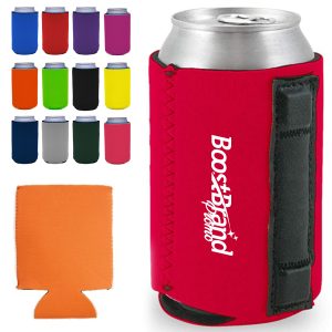 Foldable Insulated Can Cooler with Magnetic Attachment