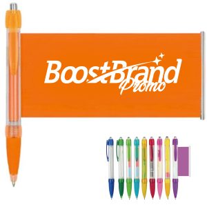 Pull-Out Banner Pen with Retractable Ad Insert