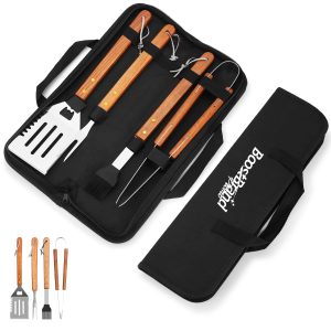 4 in 1 Portable BBQ Grilling Utensil Set with Case