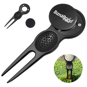 Golf Divot Repair Tool with Magnetic Ball Marker
