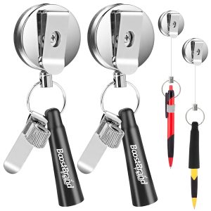 Retractable Badge Reel with Key Ring & Clip