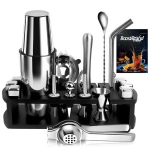 23 in 1 Premium Stainless Steel Cocktail Shaker Set W/ Stand