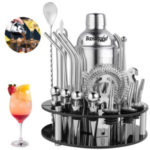 34 in 1 Premium Stainless Steel Cocktail Shaker Set W/ Stand