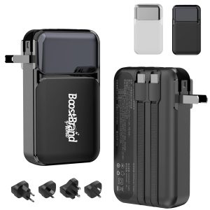 Compact Wall Charger with Integrated USB Cables