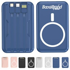 Wireless Power Bank with Integrated Cables