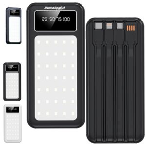 Multi-Function Power Bank with LED Light & Cables