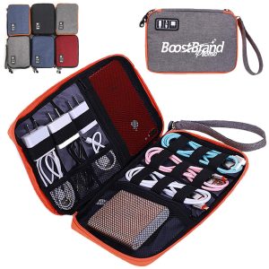 Travel Electronics Organizer Bag with Multiple Pockets