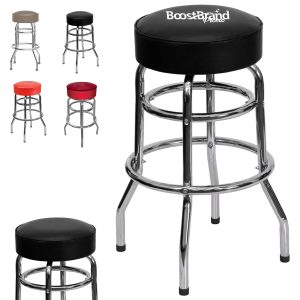 High Quality Padded Swivel Bar Stool Chrome Base