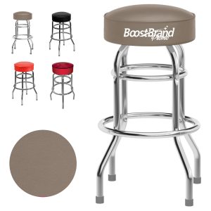 Customizable Padded Swivel Bar Stool with Chrome Base