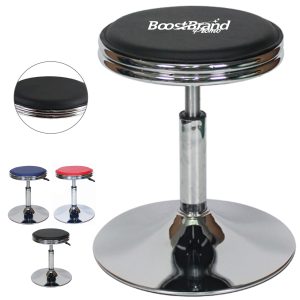 Adjustable Swivel Bar Stool with Chrome Base