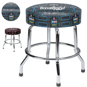 Customizable Round Bar Stool W/ Single Ring Chrome Base