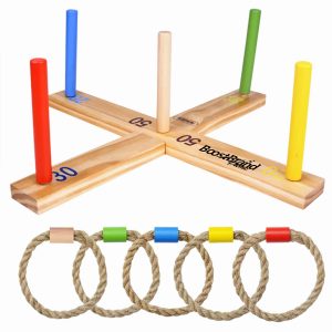 Wooden Ring Toss Game Set for Outdoor & Indoor Fun