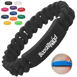 Customizable Braided Silicone ID Bracelet