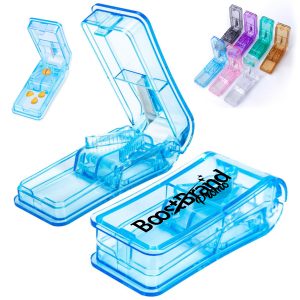 Compact Pill Cutter & Organizer with Storage