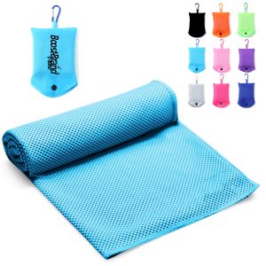 Instant Cooling Towel with Carabiner Pouch for Sports