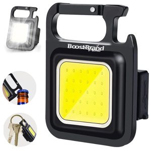 Mini COB LED Keychain Flashlight with Carabiner