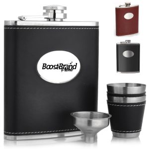 Premium Stainless Steel Flask Set with Shot Cups