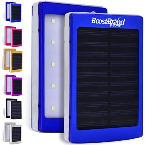Portable Solar Power Bank with LED Flashlight