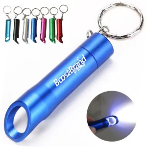 LED Flashlight Keychain with Bottle Opener