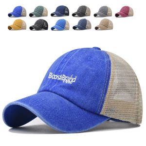 Distressed Mesh Back Customizable Baseball Caps