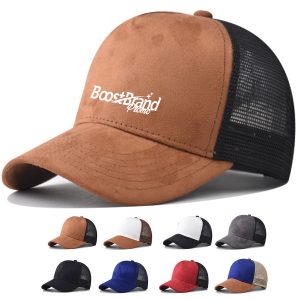 Faux Suede Mesh Back Baseball Cap