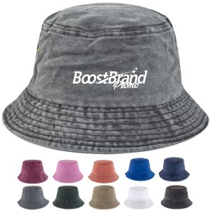 Distressed Cotton Bucket Hat Customizable